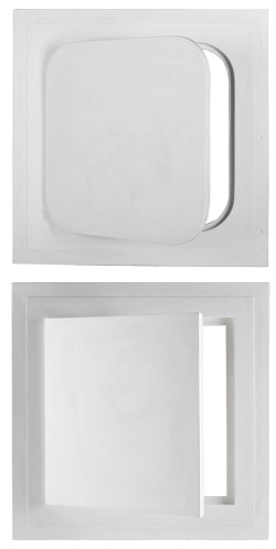 hinged gypsum access panel with touch latch