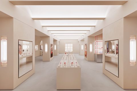 Commercial GRG project custom GRG ceiling for Glossier Soho